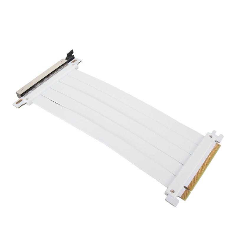 PCIE 4.0 X16 Extender 180 Degree Flexible White - High Shielding Stable Signal Riser Cable for Vertical GPU Mounting, RTX 40 Series RX 7000 Series GPUs - Image 2