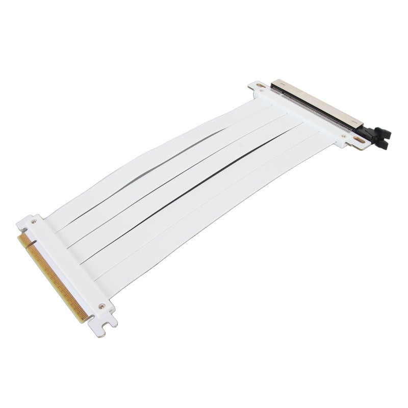 PCIE 4.0 X16 Extender 180 Degree Flexible White - High Shielding Stable Signal Riser Cable for Vertical GPU Mounting, RTX 40 Series RX 7000 Series GPUs - Image 1