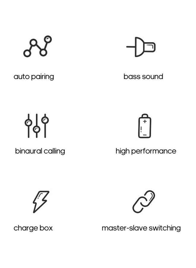 سماعة أذن داخلية لاسلكية TWS مع علبة شحن أبيض - Image 3