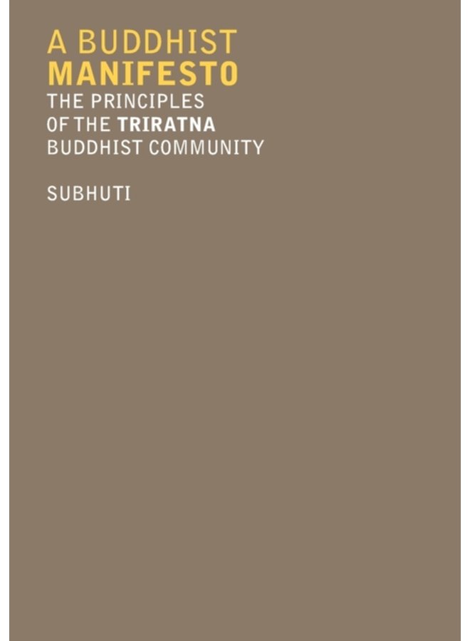 A Buddhist Manifesto - Paperback
