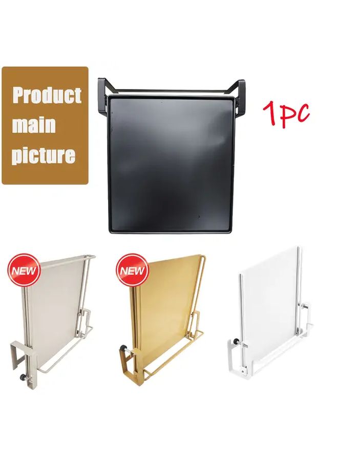 Foldable Square Kitchen Floating Shelf Walnut Khaki No Drill Portable Design Multi Purpose Storage Rack For Spices Bowls Bathroom Cabinets - Image 1