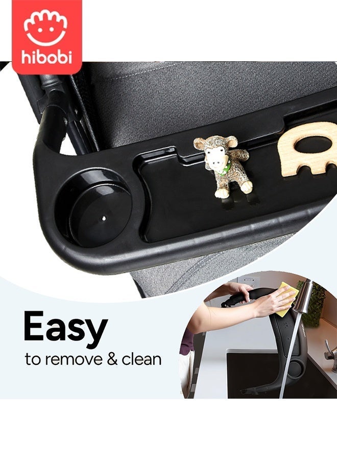 هيبوبي عربة أطفال متعددة الوظائف قابلة للطي باتجاهين، مع وضعية أمامية وخلفية قابلة للتعديل، مزودة بطاولة طعام، زاوية قابلة للتعديل، تصميم يسمح بالجلوس أو الاستلقاء - Image 4