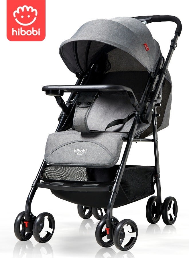 hibobi Two-way conversion rod stroller, adjustable front and rear, with dining table, adjustable angle, can sit or lie down, foldable multi-functional stroller - Image 1