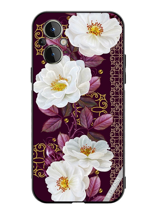 VR CREATIVE Protective Case Cover For OnePlus Nord N20 5G Vertical Floral Border Pattern Design Multicolour - Image 1