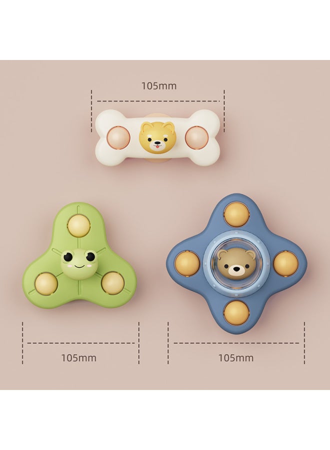 Baby Sucker Turning Toy Baby Car Rattle Puzzle Cartoon Water Spinning Top Toy-Color:Frog Lotus Leaf-bag ]  - Image 3