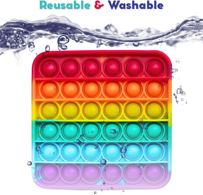 The Fidget Game Popping Mats (4 Pack) - Sensory Toys for Kids with Autism, Stress or Anxiety - Rainbow Popper for Toddlers, Boys, Girls, & Adults - Image 4
