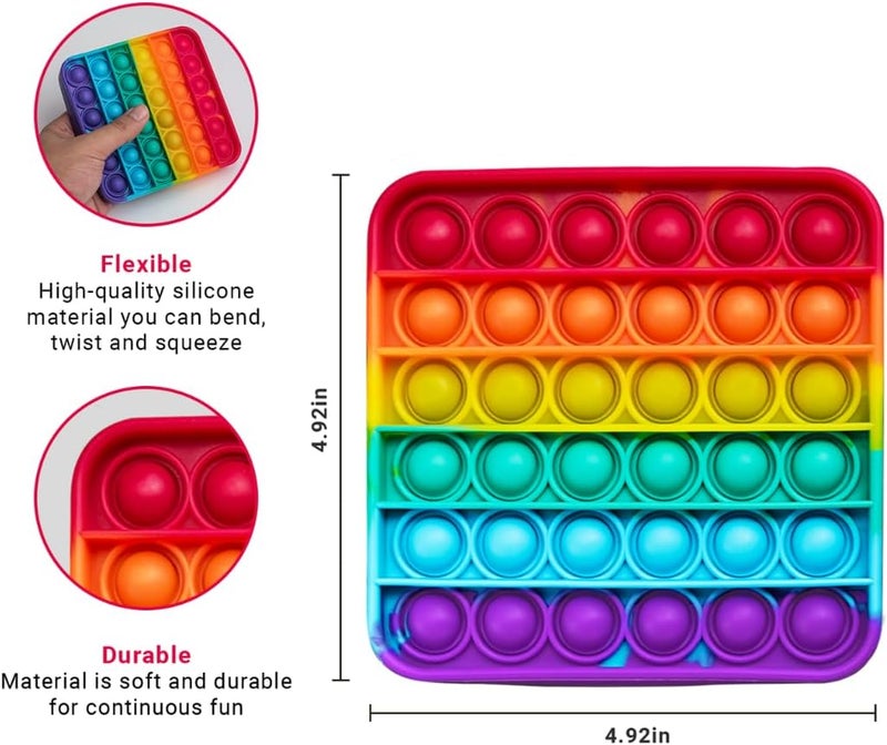 The Fidget Game Popping Mats (4 Pack) - Sensory Toys for Kids with Autism, Stress or Anxiety - Rainbow Popper for Toddlers, Boys, Girls, & Adults - Image 2