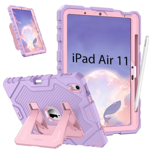 Fintie Case for iPad Air 11-inch M3 (2025) / M2 (2024), iPad Air 5th (2022) / 4th Generation (2020) 10.9 Inch, Fully-Body Rugged Heavy Duty Shockproof Case with Kickstand for Kids, Purple - Image 1