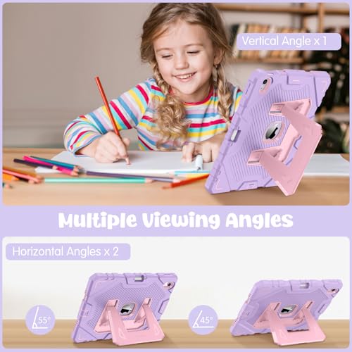 Fintie Case for iPad Air 11-inch M3 (2025) / M2 (2024), iPad Air 5th (2022) / 4th Generation (2020) 10.9 Inch, Fully-Body Rugged Heavy Duty Shockproof Case with Kickstand for Kids, Purple - Image 4