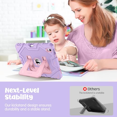 Fintie Case for iPad Air 11-inch M3 (2025) / M2 (2024), iPad Air 5th (2022) / 4th Generation (2020) 10.9 Inch, Fully-Body Rugged Heavy Duty Shockproof Case with Kickstand for Kids, Purple - Image 5