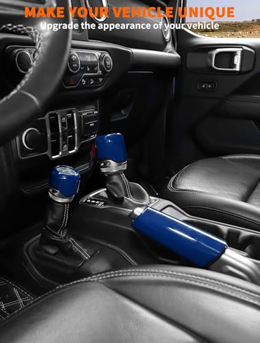 Savadicar Blue Interior Accessories Handbrake Gear Shift Knob Trim Set for 2018Present Jeep Wrangler JL JLU 4XE Gladiator JT Solid Color Interior Decor Upgrade Option 3Piece - Image 3