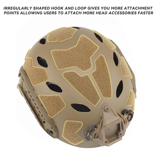 Aoutacc خوذة تكتيكية خفيفة الوزن AOUTACC، خوذة أيرسوفت مدمجة مع قاعدة تركيب NVG، قضبان جانبية محدثة، حزام سماعة رأس مسبق التثبيت وملحقات خوذة أخرى للرياضات الخارجية - تان - Image 4