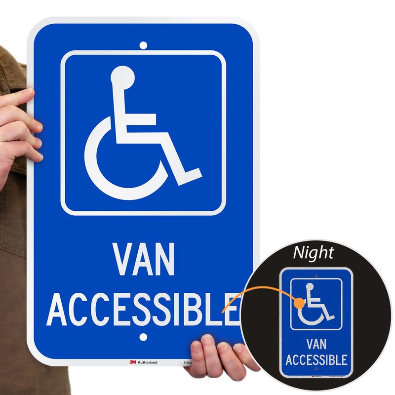 SmartSign - K-1533-EG-12x18-D2 "Van Accessible" Sign | 12" x 18" 3M Engineer Grade Reflective Aluminum - Image 2