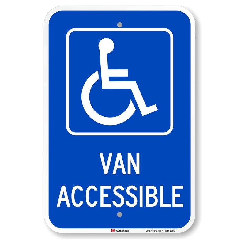 SmartSign - K-1533-EG-12x18-D2 "Van Accessible" Sign | 12" x 18" 3M Engineer Grade Reflective Aluminum - Image 1