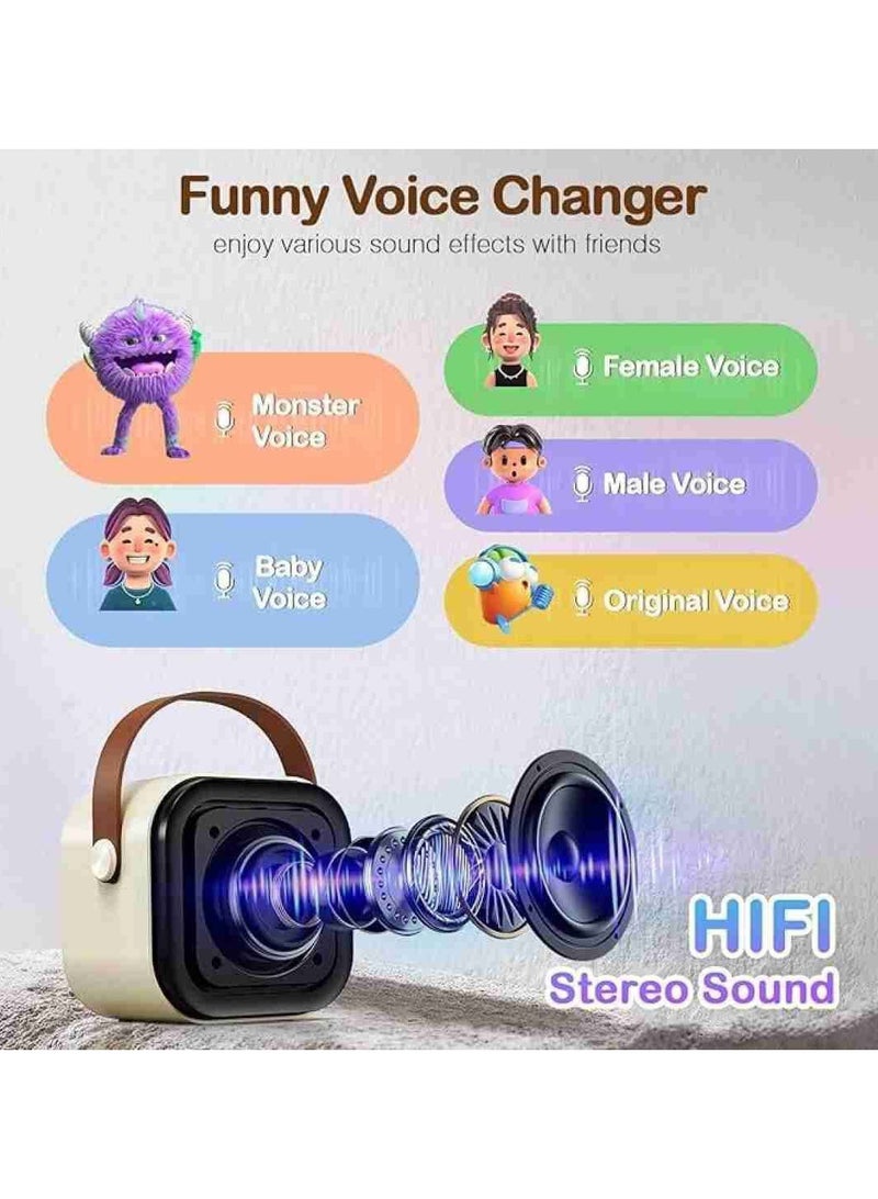 Mini Karaoke Machine for Kids and Adults, Portable Bluetooth Speaker, 1 Wireless Microphone with Fun Voice Changing Function - Toys for Birthday Gift Ideas for Boys and Girls - Image 5