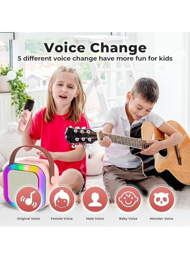 Mini Karaoke Machine for Kids and Adults, Portable Bluetooth Speaker, 1 Wireless Microphone with Fun Voice Changing Function - Toys for Birthday Gift Ideas for Boys and Girls - Image 2