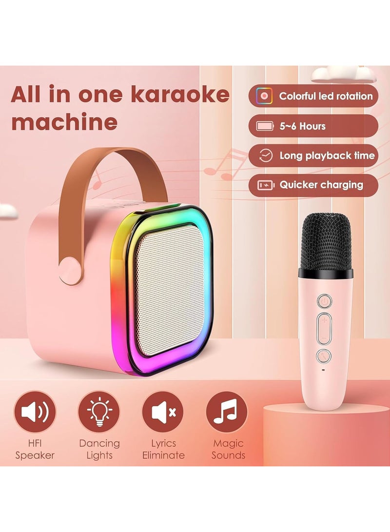 Mini Karaoke Machine for Kids and Adults, Portable Bluetooth Speaker, 1 Wireless Microphone with Fun Voice Changing Function - Toys for Birthday Gift Ideas for Boys and Girls - Image 1