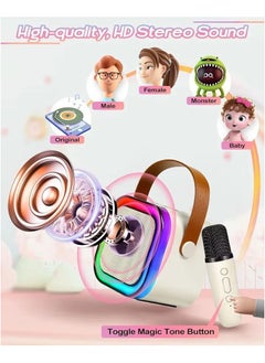 Generic Mini Karaoke Machine for Kids and Adults, Portable Bluetooth Speaker, 1 Wireless Microphone with Fun Voice Changing Function - Toys for Birthday Gift Ideas for Boys and Girls  - Image 3