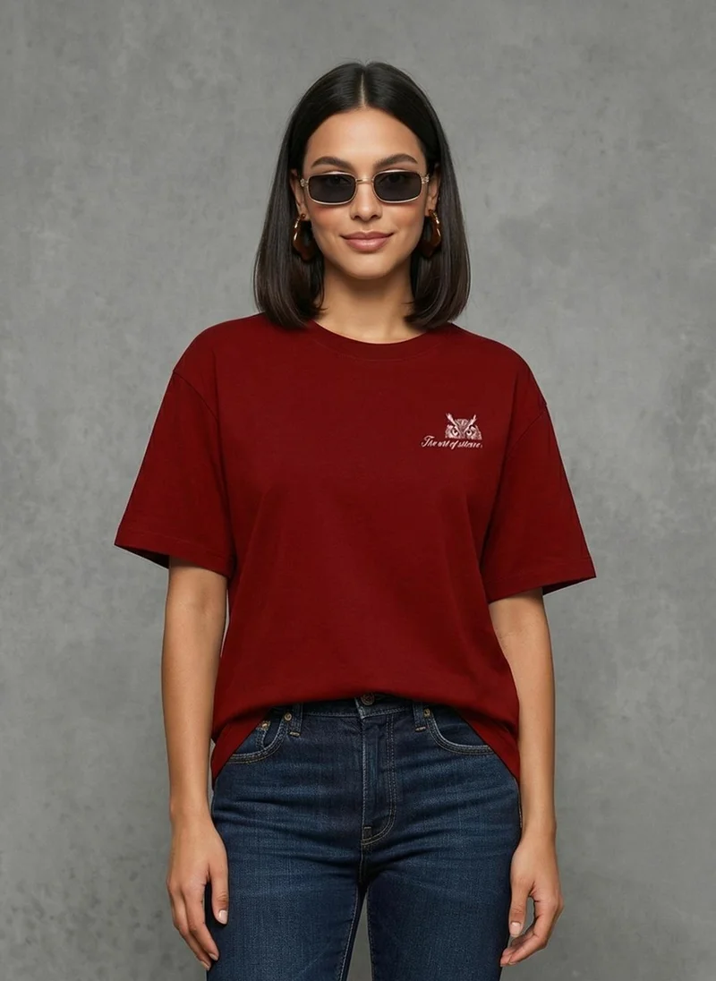 نوبيرو Nobero Women Oversized Printed T-shirt