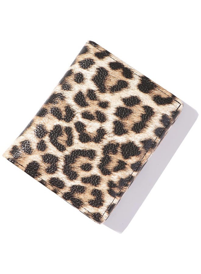 AnnabelZ Women's Purses Small Bifold Leather Bag Wallet Women's Mini Short Purse, leopard, S, Classic - Image 1