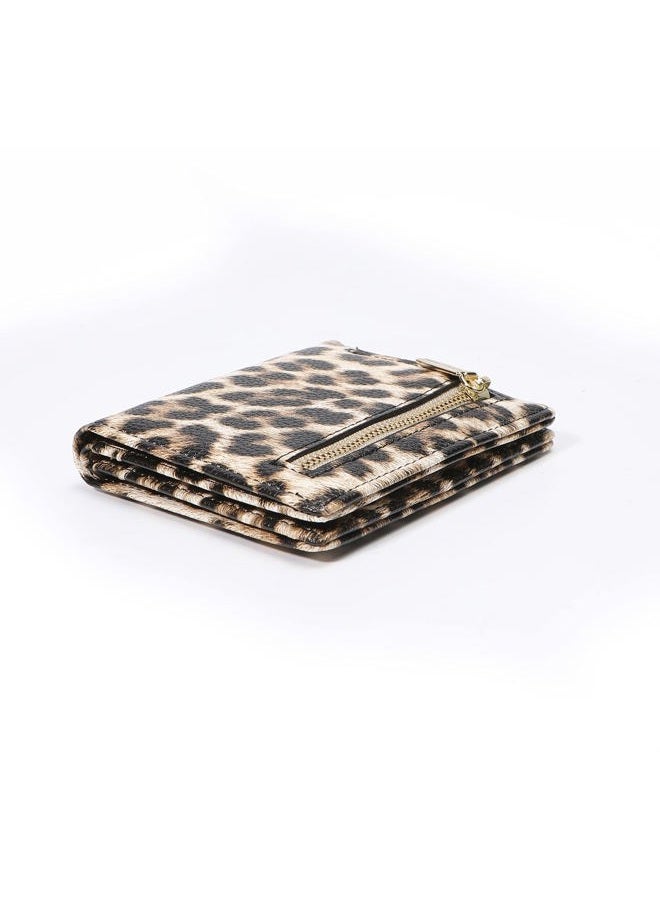 AnnabelZ Women's Purses Small Bifold Leather Bag Wallet Women's Mini Short Purse, leopard, S, Classic - Image 4