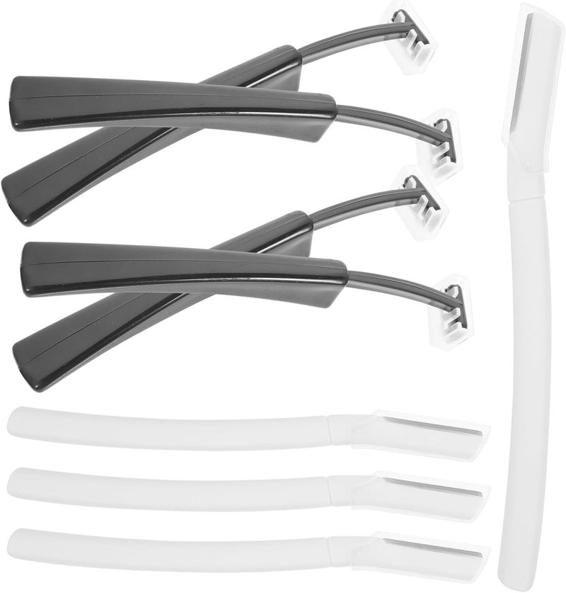 Eyebrow Razor and Trimmer 8pcs Set with Straight Handle for Women and Men Facial Hair Removal Precise Brow Shaping Tool Portable Eyebrow Grooming Kit - Image 1