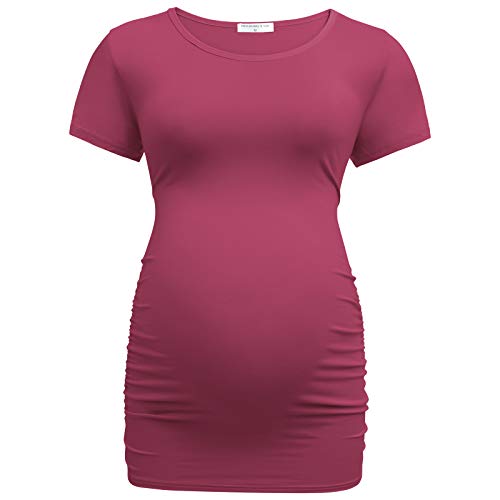 Bearsland Womens Maternity Tshirt 3 Packs Round Neck Short Sleeve Pregnancy Tops - Image 2