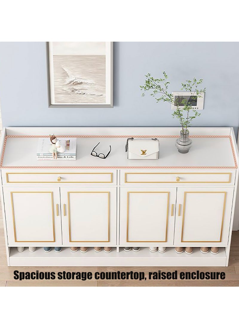 YY-ريشير خزانة أحذية للمدخل مع رف مفتوح، منظم أحذية بطول 120 سم مع أدراج - Image 3