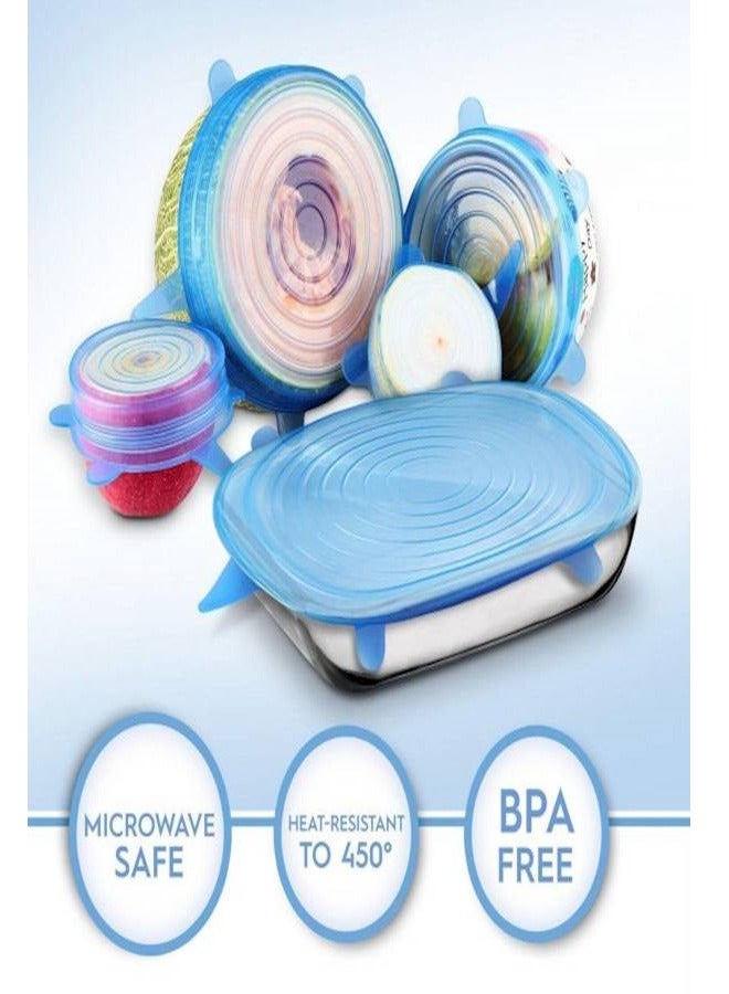 Silicone Stretch Fresh Food Cover Stretch Lids, 6-Pack of Various Sizes - Image 2