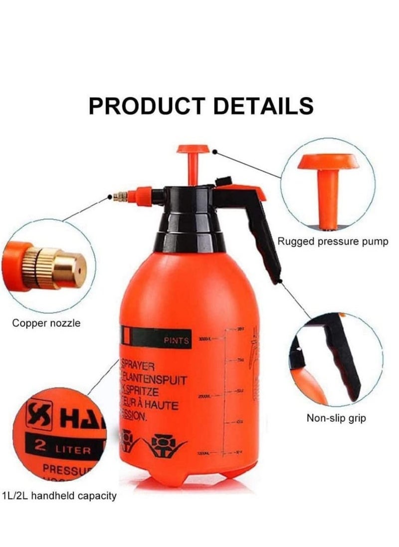 HAVEN - Water Spray Bottle | 2L Pneumatic Automatic Garden Sprayer | Orange - Image 1