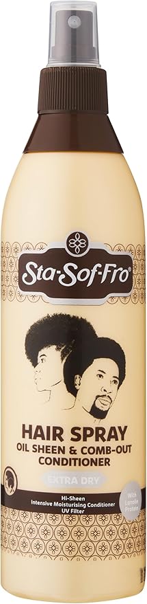 Sta-Sof-Fro Sta Sof Fro Oil Sheen and Comb Out Conditioner ExtraDry Hair Spray 250 ml Clear Pack of 1