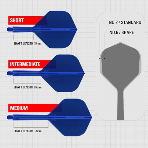 Target Darts أقلام دارتس TARGET K Flex المدمجة مع الأجنحة والأعمدة، رقم 2 أزرق (متوسط) | عبوة من 3 K-Flex – رقم 2، Kflex جميعها في قالب واحد للأجنحة والأعمدة | ملحقات دارت احترافية - Image 3