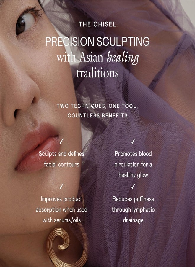 EADEM The Chisel, Gua Sha & Jade Facial Sculptor, Gua Sha Facial Tools for your Skin Care Routine, GuaSha Tool for Face, Jade Roller for Face, Luxury Jawline Sculptor - Image 2