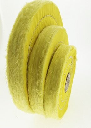 Oscar 3 x Soft Cotton Polishing Buffing Wheel Bench Grinder with Arbor Hole Jewelers Rotary Tools (Yellow, 6, 5, 4 Inch) - Image 4