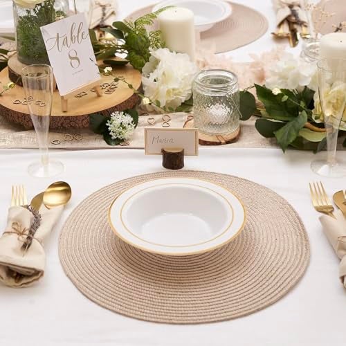 MATANA 25 Pack Plastic Bowls for Parties in White with Gold Rim, 7.5" Inch (12oz) Reusable Sturdy Salad Bowl, Soup Bowl, Dessert & Ice Cream Bowl for Wedding Parties, Events, Dinner, Outdoor Picnic - Image 5