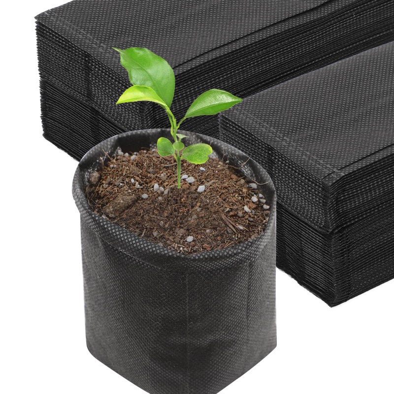 ENPOINT Black Plant Grow Bags for Plants Nursery, Pack of 200 5.5x5.9 Breathable Non-Woven Fabric Grow Bags for Planting Seedling Pots Nursery Pots - Image 1