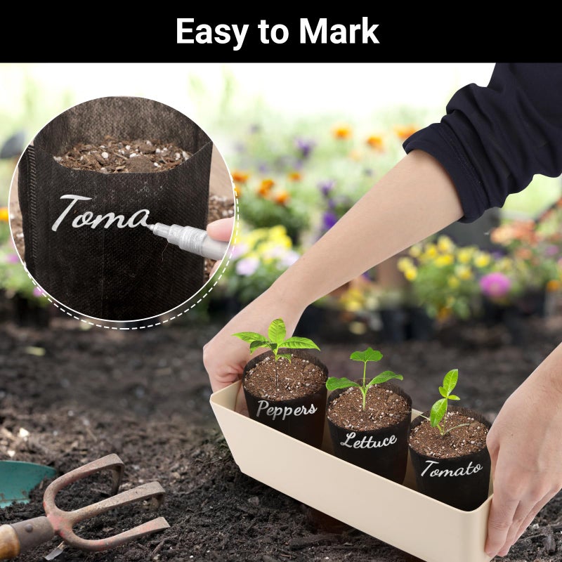 ENPOINT Black Plant Grow Bags for Plants Nursery, Pack of 200 5.5x5.9 Breathable Non-Woven Fabric Grow Bags for Planting Seedling Pots Nursery Pots - Image 5
