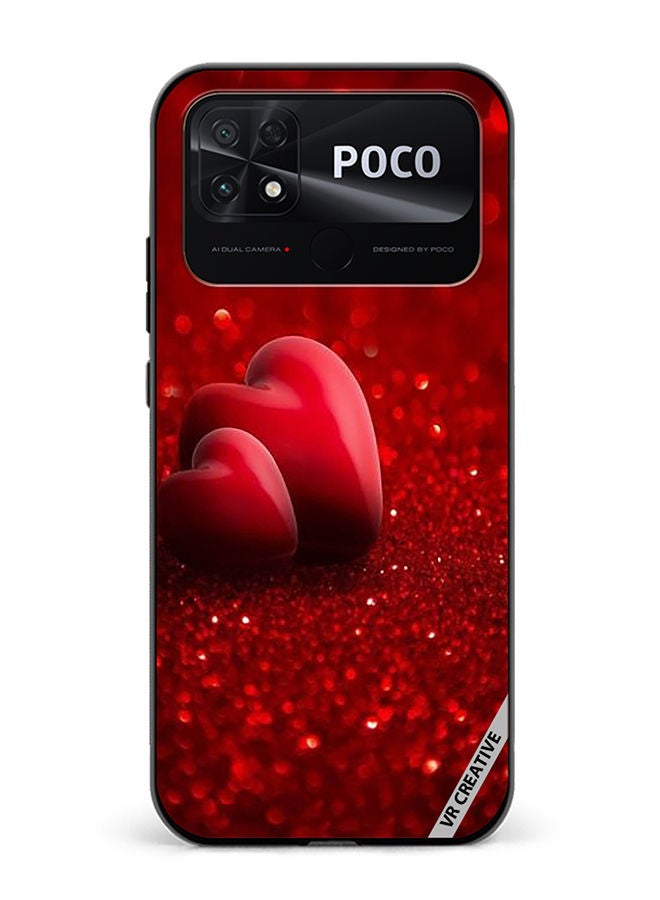 VR CREATIVE Protective Case Cover For Xiaomi Poco C40 Two Red Heart Design Multicolour - Image 1