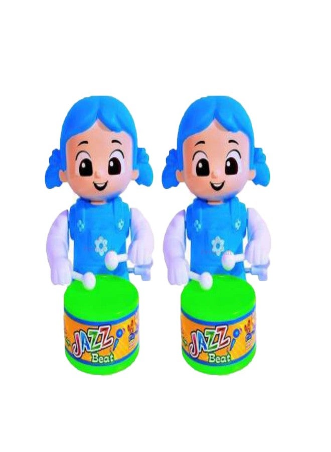 PRIMEFAIR Drummer Toy with Drumming and Dancing Action for Kids Baby Rattle Toys Set Toddler Kids. Birthday Gift, Birthday Return Gift Key-Operated (BLUE-BABY-COMBO-02) - Image 1