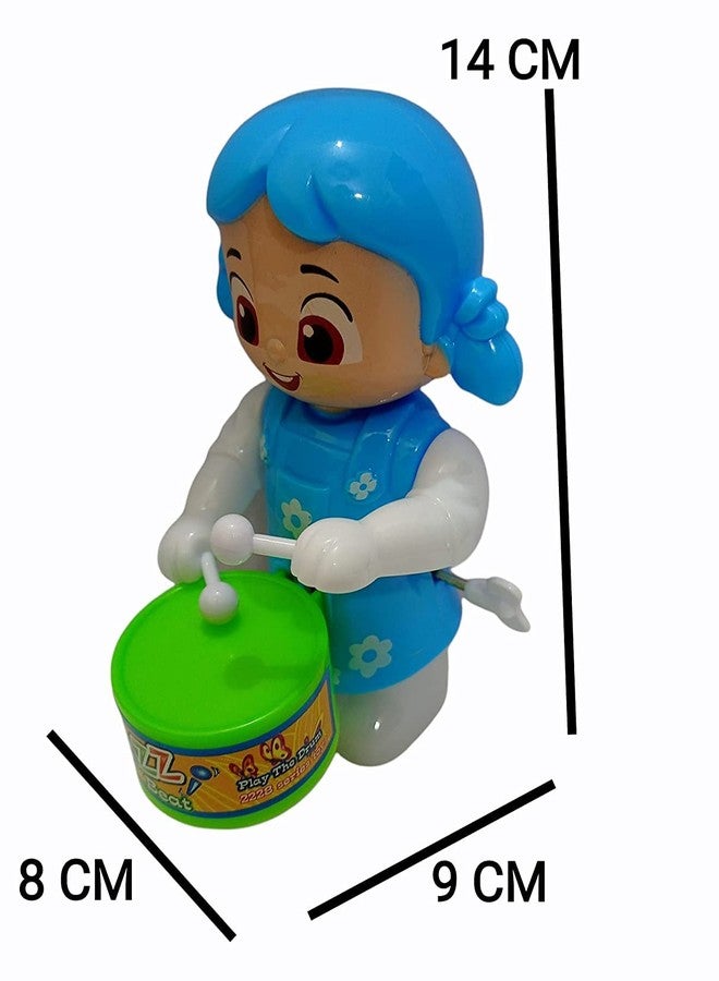 PRIMEFAIR Drummer Toy with Drumming and Dancing Action for Kids Baby Rattle Toys Set Toddler Kids. Birthday Gift, Birthday Return Gift Key-Operated (BLUE-BABY-COMBO-02) - Image 3