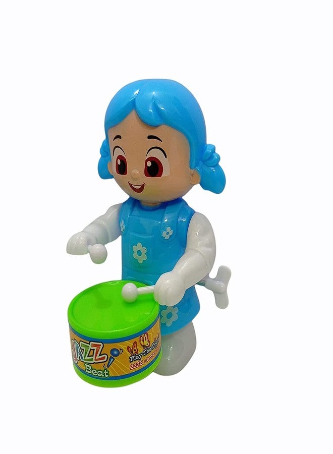 PRIMEFAIR Drummer Toy with Drumming and Dancing Action for Kids Baby Rattle Toys Set Toddler Kids. Birthday Gift, Birthday Return Gift Key-Operated (BLUE-BABY-COMBO-02) - Image 5