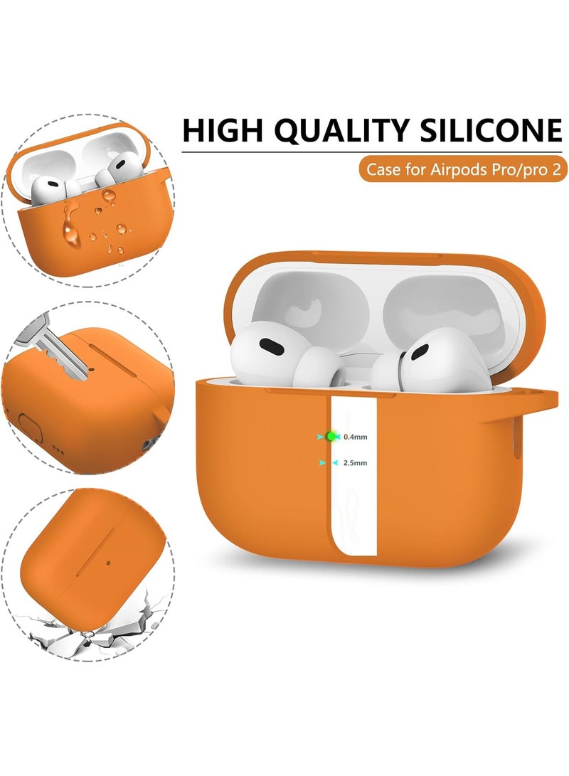 SJet Soft Silicone Protective Case Cover for AirPods Pro 3 2025 with Cleaner Kit and Keychain(Orange) - Image 4