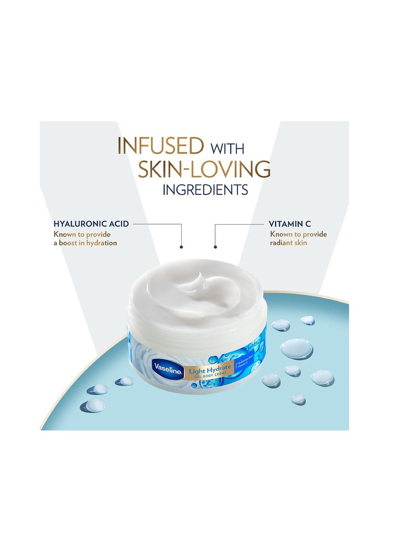 فازلين كريم الجسم من فازلين لايت هيدرات، حمض الهيالورونيك وفيتامين C للبشرة المرطبة والمشرقة   180 g - Image 4