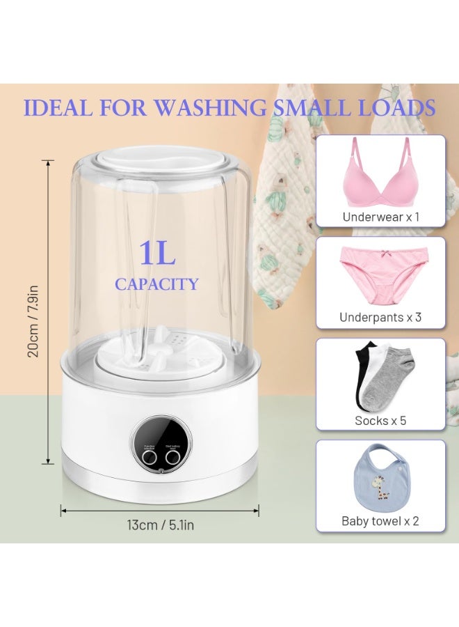NIUB Mini Washing Machine, Portable Wireless Underwear Washer,  Rechargeable 1L Baby Clothing Socks  Washing Machine, Small Wash Machine for Apartment, Dorm, Hotel, Travel Camping  - Image 5