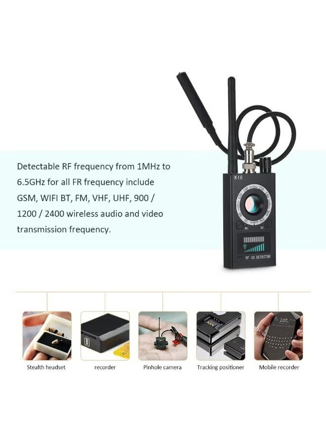 K18 Multi-function Anti-Monitor Camera Detector Black 2.6 x 1.9 x 0.6inch - Image 3