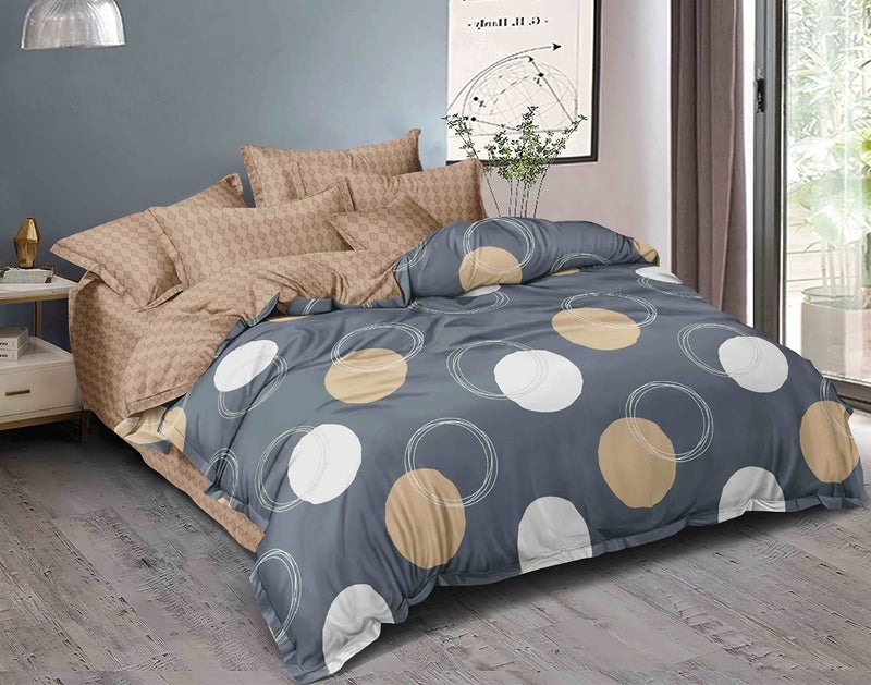 Laying Style غطاء لحاف مزدوج مطبوع من قطن ميكروفايبر ناعم بأسلوب لايينغ™ 90" × 100" بوصة متعدد الألوان - Image 1