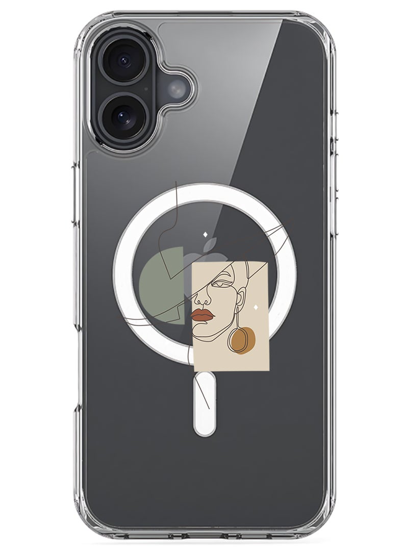 Theodor Magnetic Case for Apple iPhone 17 Compatible with MagSafe Wireless Charging, Shockproof Phone Bumper Cover - Women in Style - White - Image 1