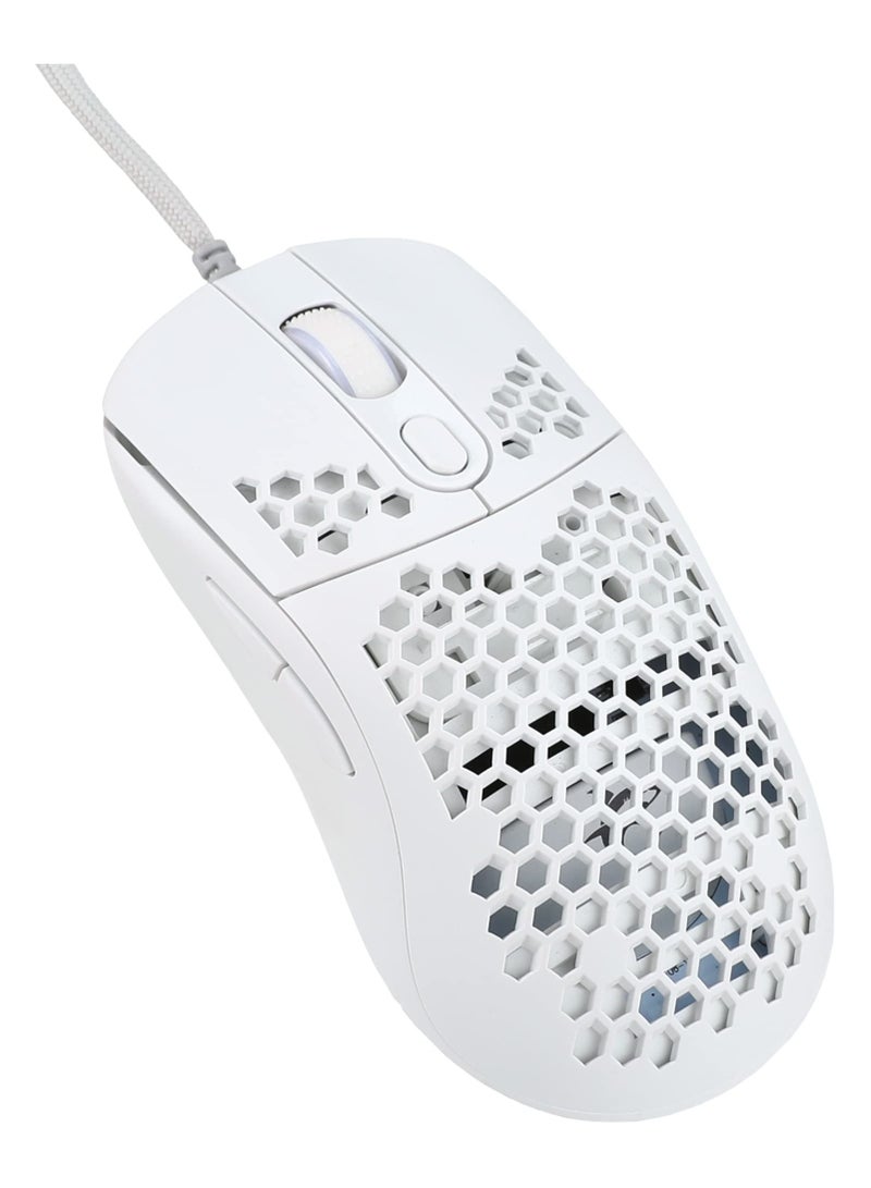 إتش إكس إس جيه ماوس ألعاب أبيض خفيف الوزن مزود بإضاءة ال اي دي - Image 4