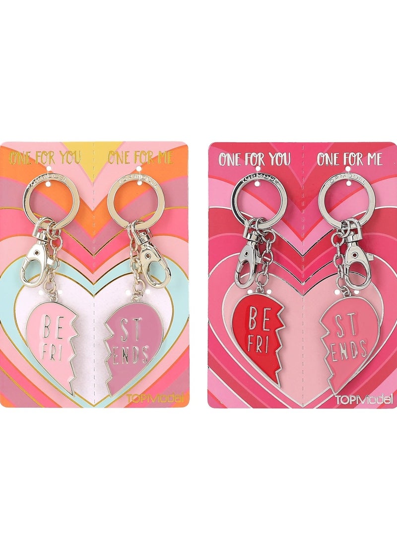 TOPModel BFF Heart Keyring Set - 1 Set Only, Style/Color May Vary - Image 1