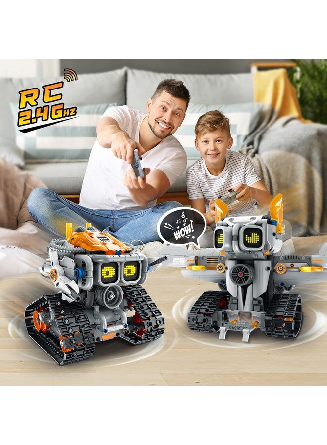 HOGOKIDS Changeable Expressions Robot Building Sets - 3 in 1 Remote & APP Supported Robotic Building Toy Having Sound Effect, Rechargeable RC Robot Birthday Present for Kids Age 6+ Boy & Girl (451PCS) - Image 3